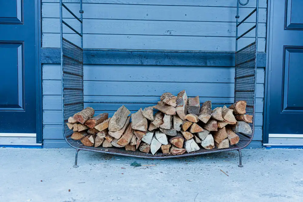 Firewood kept outside